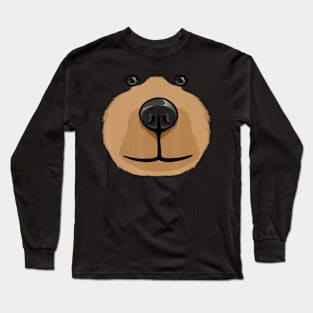 Cute Cartoon Bear Face Head Costume Party Halloween Long Sleeve T-Shirt